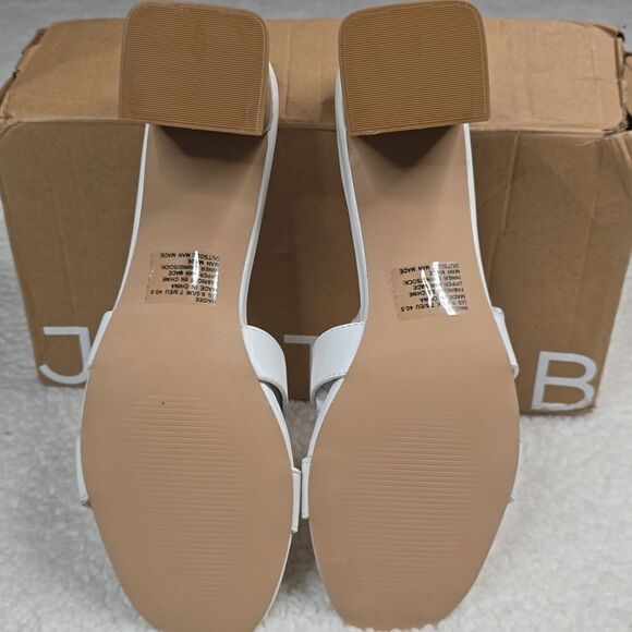 NIB JustFab Haidee Bright White Heeled Sandal Size 8.5 - Picture 6 of 9